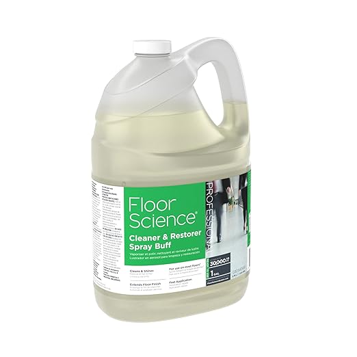 Diversey Floor Science CBD540458 Professional Cleaner and Restorer Spray Buff Cleans &amp Shines with Citrus Scent Ready-to-Use 1-Gallon (Pack of 4)