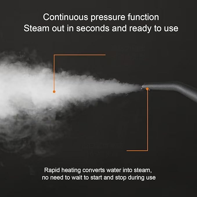 Pssopp Handheld Pressurized Steam Cleaner 6 Levels Adjustable 4 Bar Powerful Home Use Steamer with 6.56ft Hose for Kitchen Floor Bathroom (US Plug 110V)