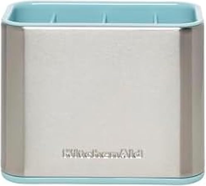 KitchenAid Multi Compartment Sink Brush and Sponge Caddy with Perforation for Quick Air Drying 3.25 x 4.78 x 6.25 Inch Mineral Water