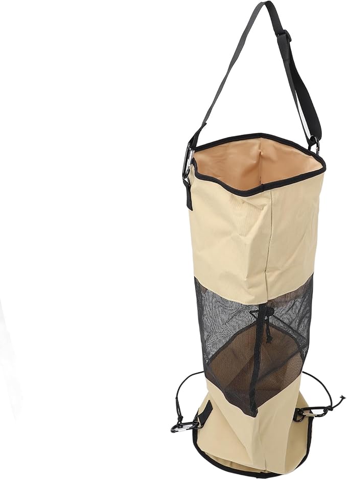 Boat Trash Bag Nylon Mesh Reusable Boat Garbage Container with Lanyard Oxford Cloth Marine Trash Organizer for Outdoor Seaside Activities Secure Closure Design for Fishing Campi