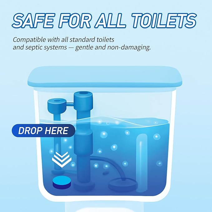 Toilet Bowl Cleaner Tablets 40 Pack Long-Lasting Drop-in Tank Tablets with Sustained-Release Technology Fight Tough Stains &amp Odors Household &amp Commercial Use Compatible with Most Toilets-C