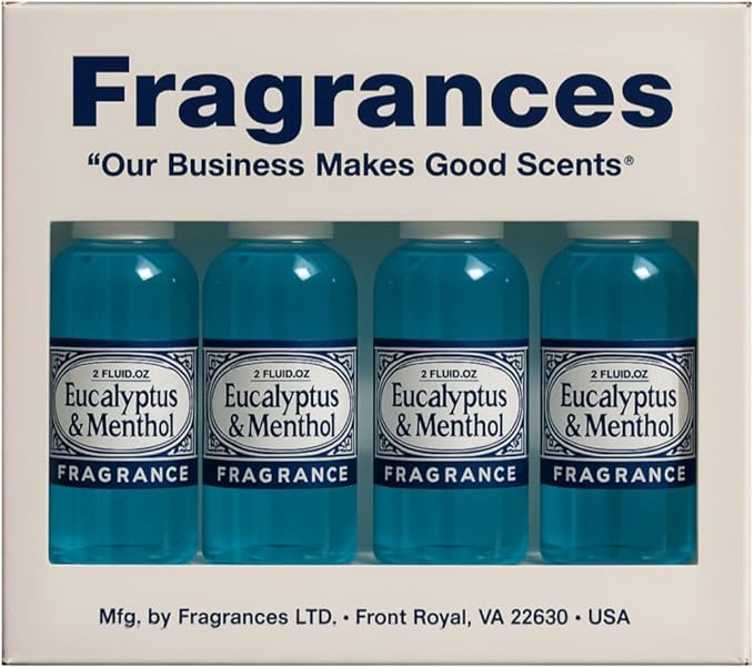 Rainbow RainMate Sirena Hyla Compatible Vacuum Fragrances – Assorted Fragrance 4-Pack For Water-Based Vacuums (Eucalyptus/Menthol)