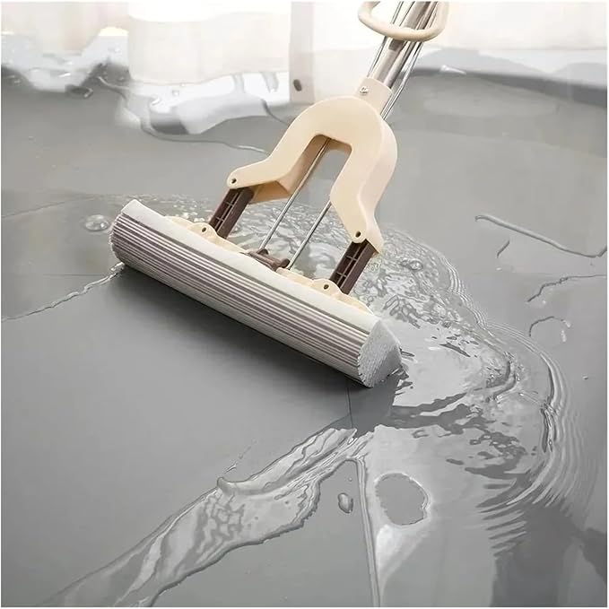 Squeeze Self-draining Collodion Mop Wood Floor Tiles Spin Household Cleaning Tools to Clean Walls and Ceilings(1Mmop 1head)