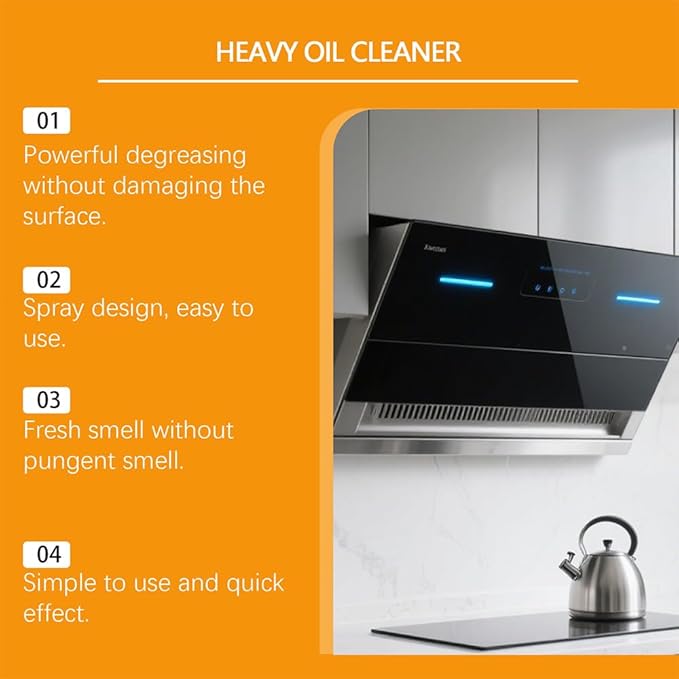 Heavy-Duty Kitchen Degreaser Foam Cleaner 2026 New Multifunctional Powerful Oven Cleaner Heavy Clean Up Kitchen Oil Stains Spray for Stove Counter Tops Range Hoods (2 Heavy)