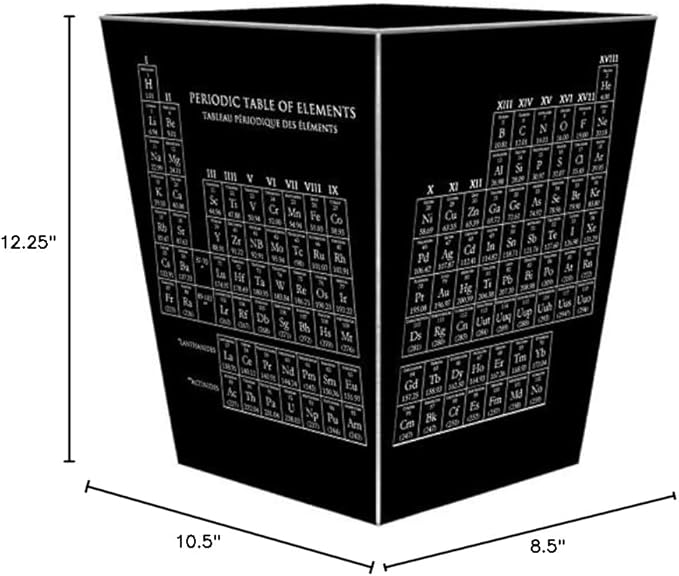 Marye-Kelley WB1393 - Vintage Periodic Table Wastepaper Basket
