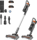 WORX 20V Cordless Stick Vacuum Powerful Cordless Vacuum Cleaner 25Kpa High Suction for Pet Hair Lightweight Handheld Vacuum Cleans Floors Carpet Car – 2 Batteries &amp Wall-Mount Charger Included