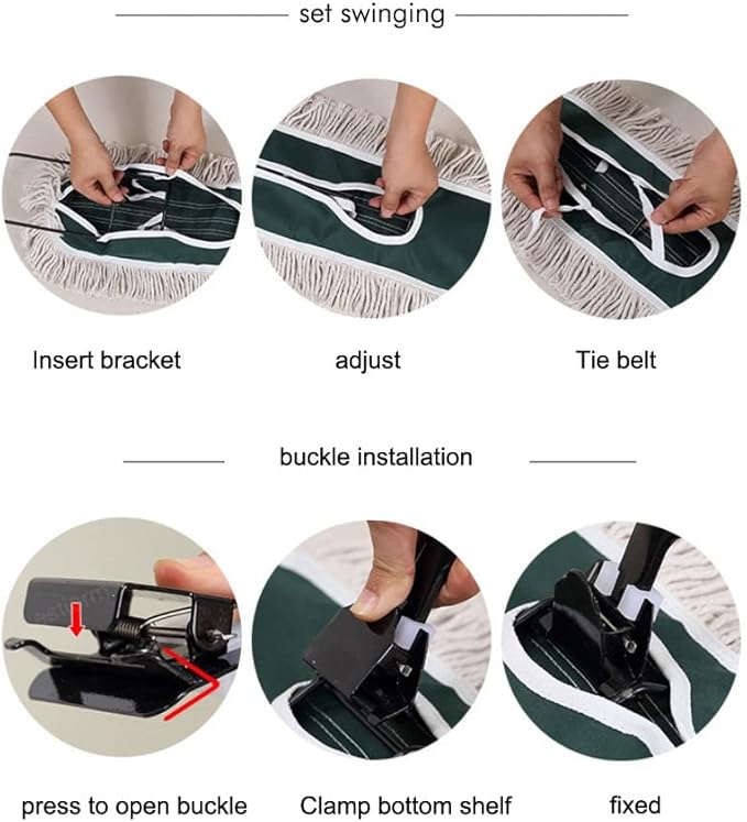 Large Cotton Thread Flat Mop with Adjustable Handle Hardwood Floor Clean Office Home Industrial Cleaner Dry Dust Floor