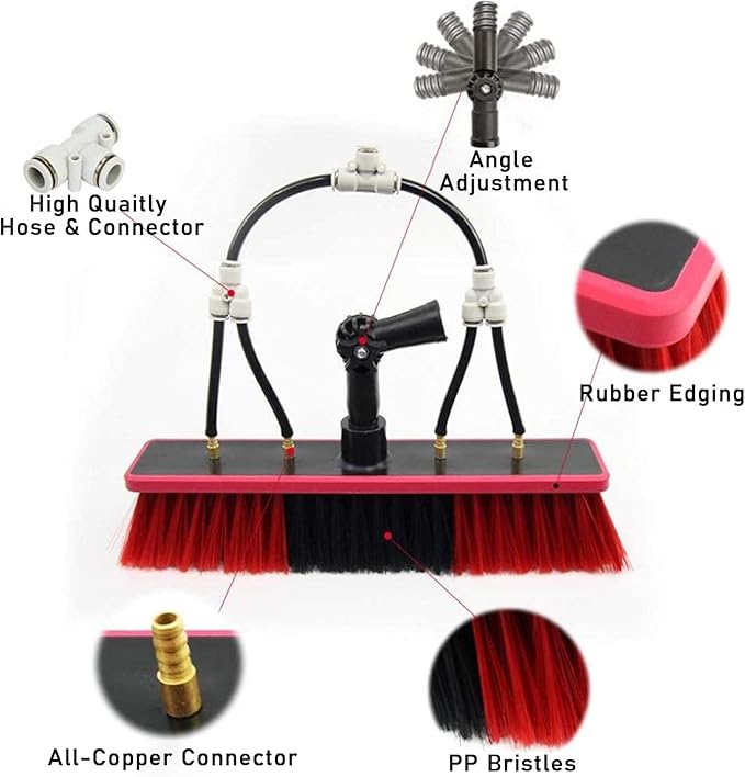 Window Cleaning Brush Equipment Glass Wall Cleaning 180° Rotating Brush - Cleaning Brush Outdoor Window Glass Solar Panel 35 Cm 9 M/30 Ft