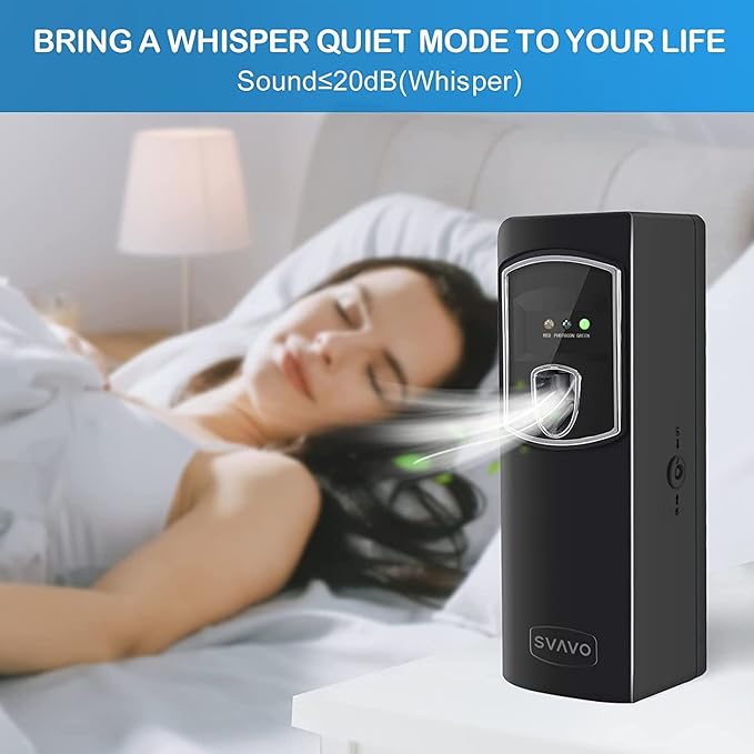 SVAVO Automatic Air Freshener Dispenser - Wall Mounted/Free Standing Auto Aerosol Spray Dispenser Programmable Fragrance Dispenser for Indoor-Bedroom Hotel Office Commercial Place Black