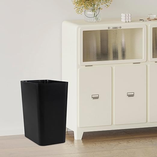 4.5 Gallon Small Plastic Waste Basket Black Open Top Garbage Can 3 Packs