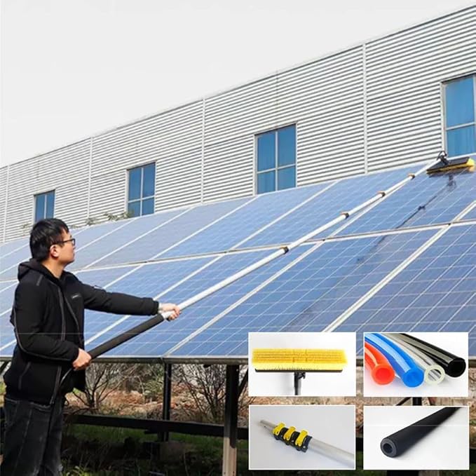 Window Cleaner Tool Solar Panel Cleaning Kit Rotatable Brush Head Telescopic Suitable for Cleaning High Altitude Glass Exterior Walls Cleaning Photovoltaic and Solar Panels.