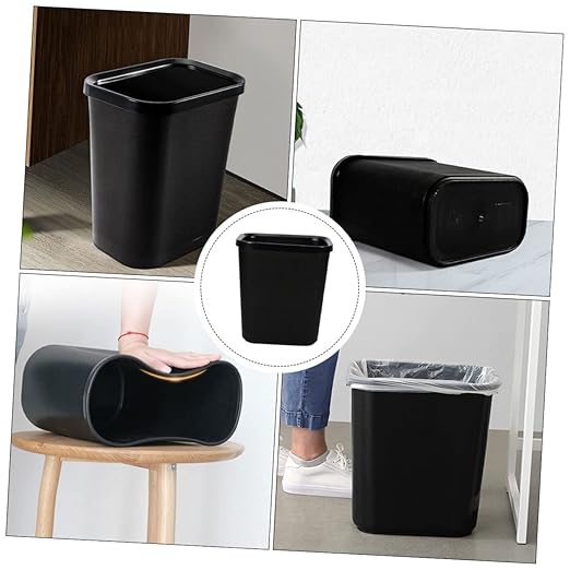 Slim Plastic Rubbish Container for Office Kitchen and Bathroom Practical Trash Storage Can with Stable Base for Compact Spaces Multi-Purpose Wastebasket