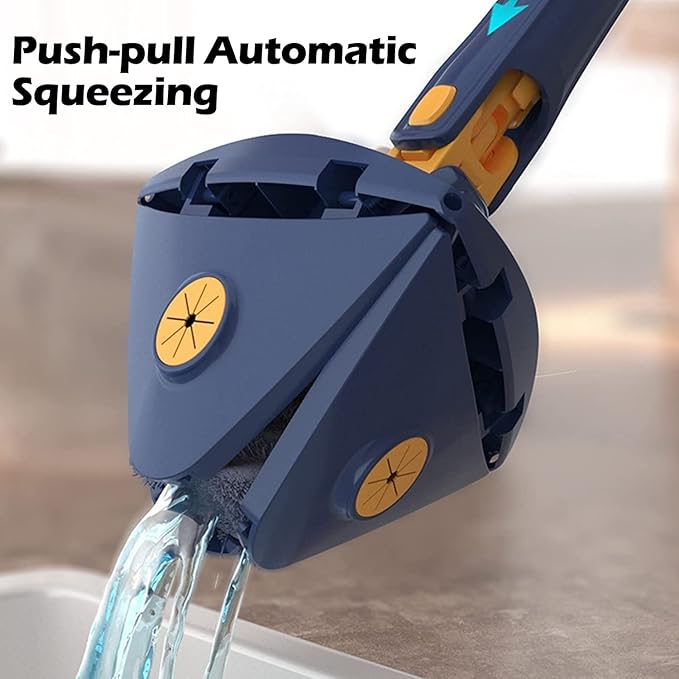 360° Rotating Adjustable Cleaning Mop Triangular Cleaning Mop with Automatic Water Compression Function for Dry and Wet 12027(W)