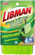 Libman 1036382 13 in. Rinse N Wring Flat Microfiber Mop Refill Green - Pack of 6