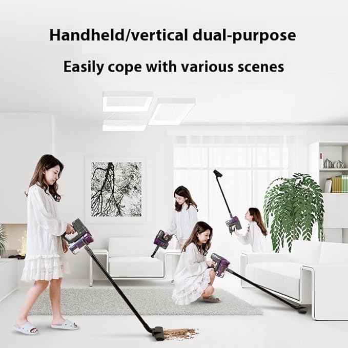 Corded Stick Vacuum Cleaner Handheld 2-in-1 Vacuum with Attachments Purple and Black