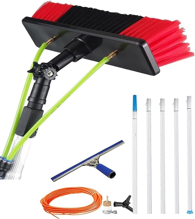 Window Cleaning Pole Telescopic Cleaning Brush Window Clean Glass Wall Cleaning Washing Set Equipment Extension Pole Cleaning for Trucks Windows (Color : 3.6m Size : 30cm)