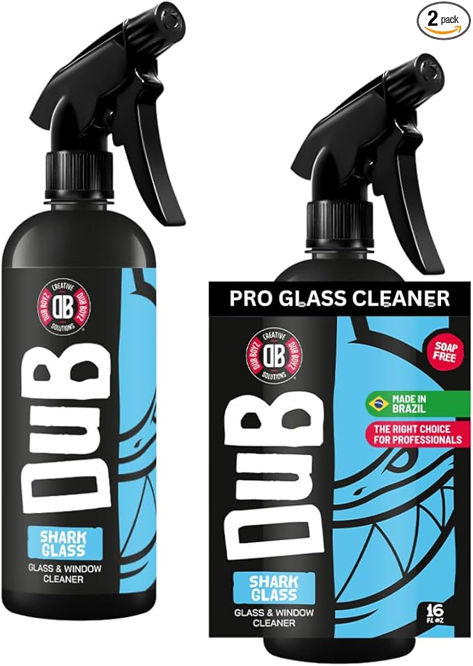 DUB BOYZ Shark Glass Window and Glass Cleaner Streak-Free Formula Ammonia-Free Safe for Tinted Windows Fast-Acting Multipurpose Use for Automotive and Home Glass (16 Fl oz) 2 UND