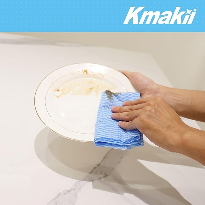 KMAKII Handi Wipe Reusable Cloths - Multi-Purpose Disposable Dish Cloths and Towels Ultra Absorbent Fast-Dry Durable Cleaning Wipes for Kitchen and Home 4colors 11.8 x 21 inches Pack of 80