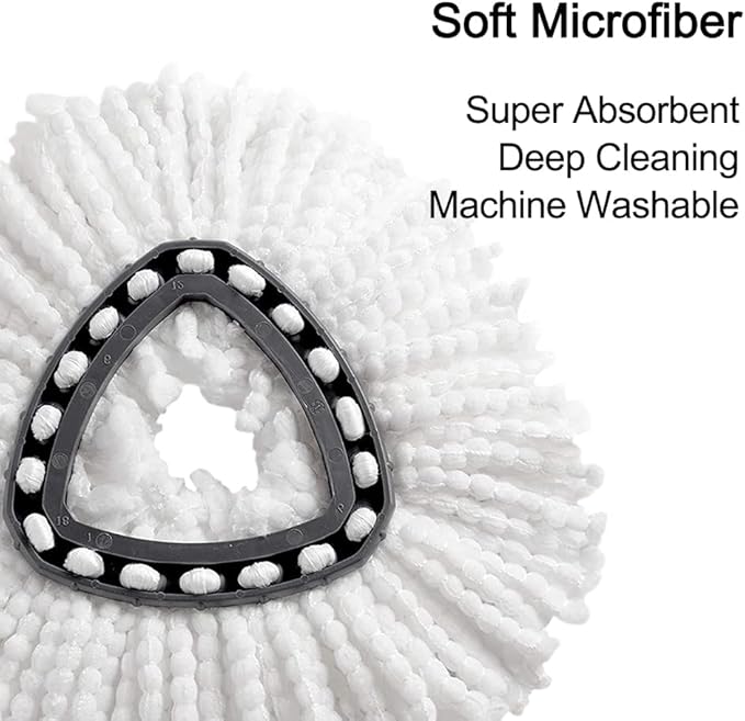 6 Pack Fit O-Cedar Easy Wring Spin Mop Replacement Heads - Microfiber Replacement Mop Head Refills for Triangle Spin Mop (6Pcs)
