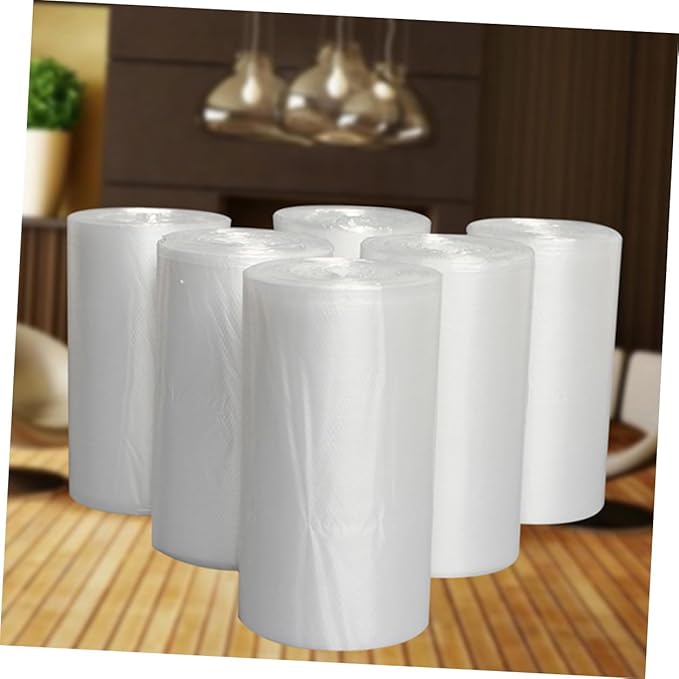 VICASKY Thickened Plastic Trash Bags 6 Rolls 45x50cm 30 Pieces Each Disposable Garbage Bags for Kitchen Bathroom Bedroom Home Use