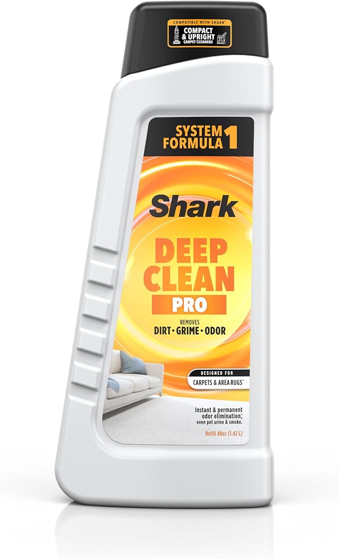 Shark CarpetXpert Deep Clean Pro Formula for All Shark Upright &amp Portable Carpet Cleaners Formulated for all Carpets Upholstery &amp Area Rugs Eliminates Tough Pet Messes and Odors 48oz EXCM