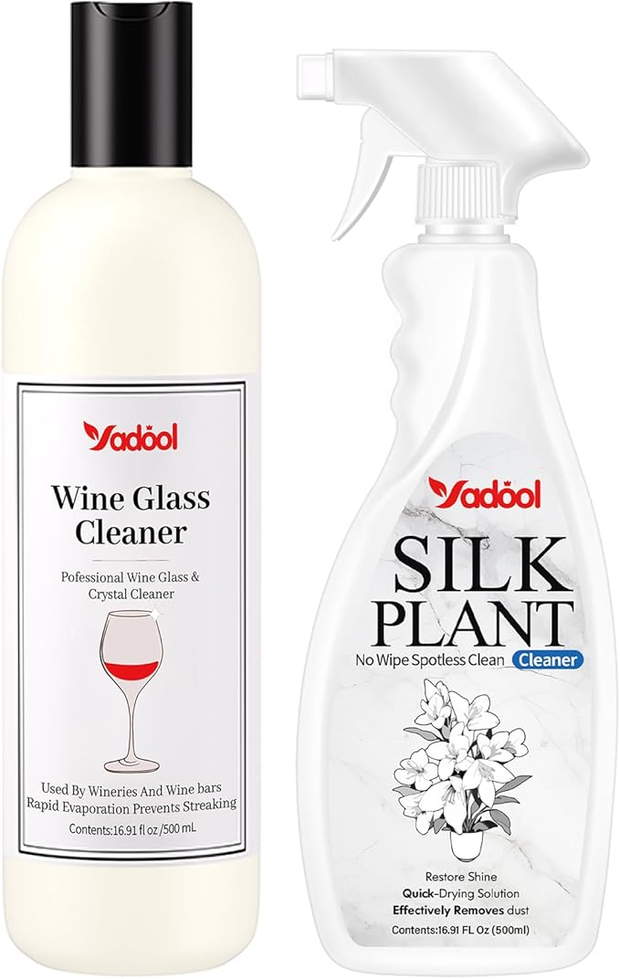 Silk Plant &amp Wine Glass Cleaner Duo – Effortless Shine for Greenery &amp Gourmet Moments