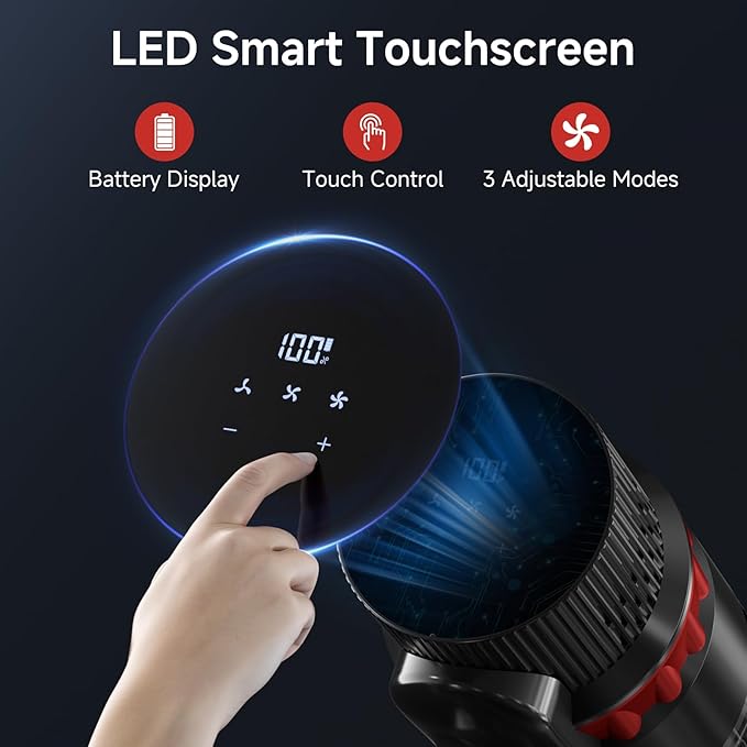 Cordless Vacuum Cleaner 560W/48KPa/70Mins Vacuum Cleaners for HomeSelf-Standing Stick Vacuum with Smart Touch ScreenRechargeable Lightweight Vacuum for Pet HairCarpets Hard Floors