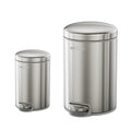 mVm Trash Can Set 3.2 Gallon(12L)+0.8 Gallon(3L) Kitchen Bathroom Trash Cans Combo Step Round Brushed Stainless Steel Garbage Can with Lid Anti-FingerprintSoft-Closefor Home Office(Silver)