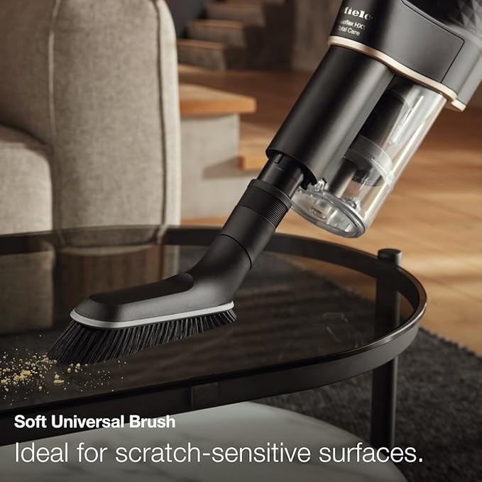 Miele Duoflex Total Care Vacuum Cleaner Cordless and Bagless Multi-Use Multi-Floor Flexible Stick Vacuum with 4 Attachable Brushes and Accessories in Obsidian Black / Rose Gold