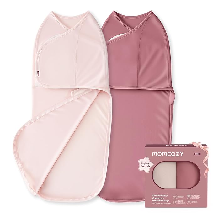 Momcozy Swaddles for Newborns 0-3 Months Helps Reduce Startle Reflex Newborn Registry Gift Set with Baby Bottle Brush Kit for Bottles Breast Pump Parts &amp Nipples