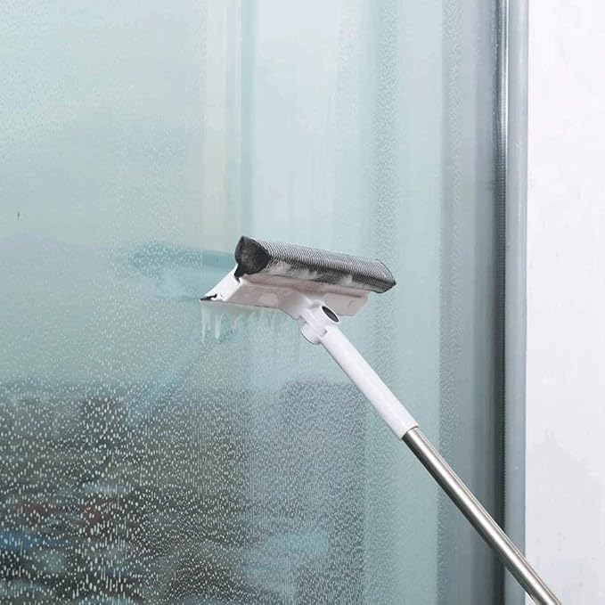 Glass Wiper - Squeegees Double-sided Rubbing Rod Rotating Brush Scraping Cleaning Window Tool