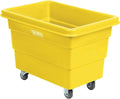 Global Industrial 6 Bushel Plastic Bulk Box Truck Direct Mount Base 500 lbs. Capacity 3 Non-Maring Rubber Casters Yellow 33-2/5L x 23 W x 24-1/2H