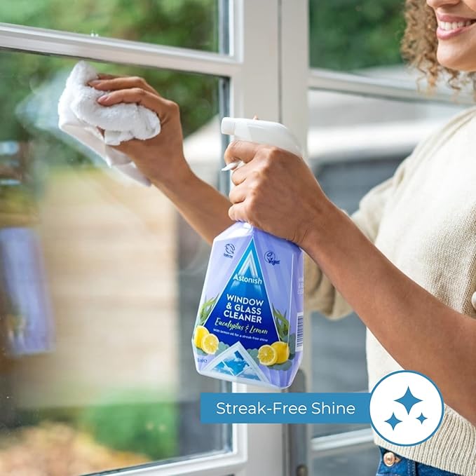 Astonish Home Bundle - Includes Streak Free Window &amp Glass Cleaner Spray Bottle With Vinegar For Deep CleaningMulti Purpose Cleaning Spray With The Added Power Of Bleach &amp Zesty Lemon Floor C