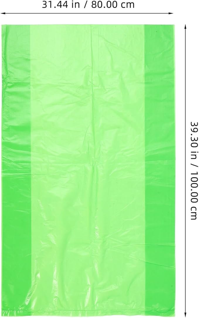 Alipis Thick Tear-resistant Large Trash Bags 50pcs Green 80x100cm Flat Plastic Garbage Bags for Office Kitchen Bathroom Wastebasket Liners