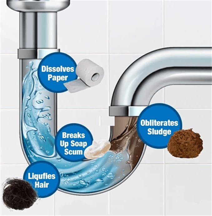 Wild Tornado Pipe Dredge Deodorant Ultimate Sink &amp Drainage Cleaner Portable Powder Cleaning Tool Super Clog Remover Chemical Powder Agent for Kitchen Toilet Pipe Dredging