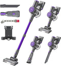 BlueEpic Cordless Vacuum Cleaner 45KPA 45Mins Rechargeable Vacuum Cordless Stick Vacuum with 2 Adjustable Modes Handheld Vacuum for Home/Pet Hair/Carpet/Floor (Purple)