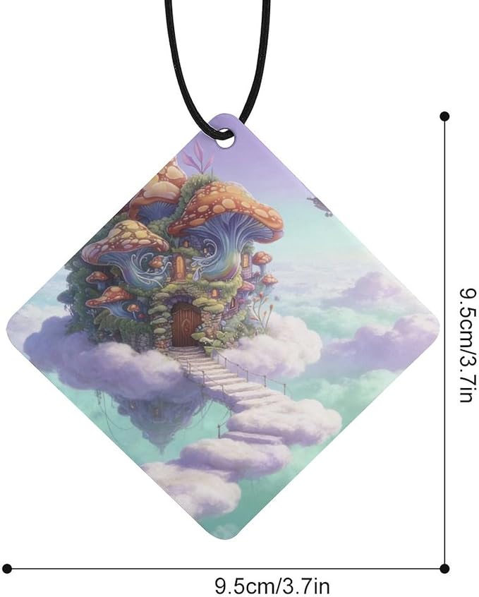 5PCS Car Air Freshener Hanging Personalized Double Sided Sky Shroom Hut Car Fresheners Long Lasting New Cars Scents Cute Automotive Freshies for Closets Drawers (tea)