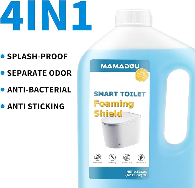MAMADOU 2Liters Foam Agent For Smart Toilet Commercial And Home Use Large Capacity Toilet Splash Control Foaming Shield Liquid Deodorizing Easy Cleaning For Fresh Bathroom