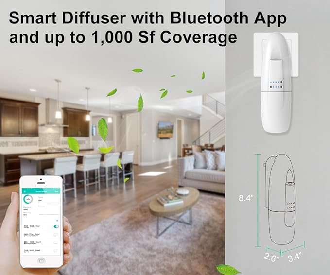Smart Waterless Aromatherapy Essential Oil Diffuser Professional Portable Scent Air Machine Waterless Plug-in Aroma Diffuser for Essential Oils 100ml for Home Large Room