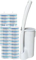 40 Disposable Toilet Brush Refills Srubber Pads Wall Mounted Toilet Bowl Holder Set Toilet Cleaning System Starter Kit Scrubbing Toilet Wand Pads