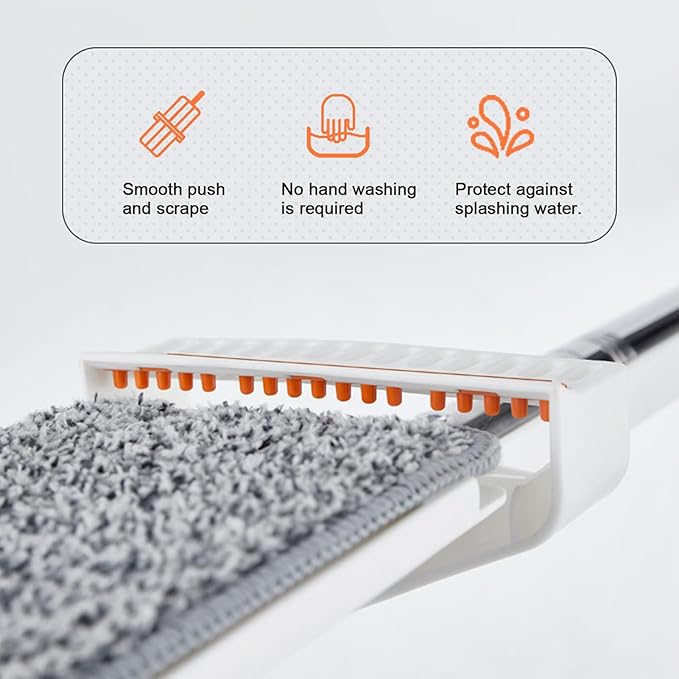 Floor Cleaning Mop – Microfiber Flat Apparatus Stainless Steel Wringer Wet Dry Dust Device with Durabll Reusable Pad | Perfect Use for Home Office Kitchen Bathroom Surfaces Care and Housework