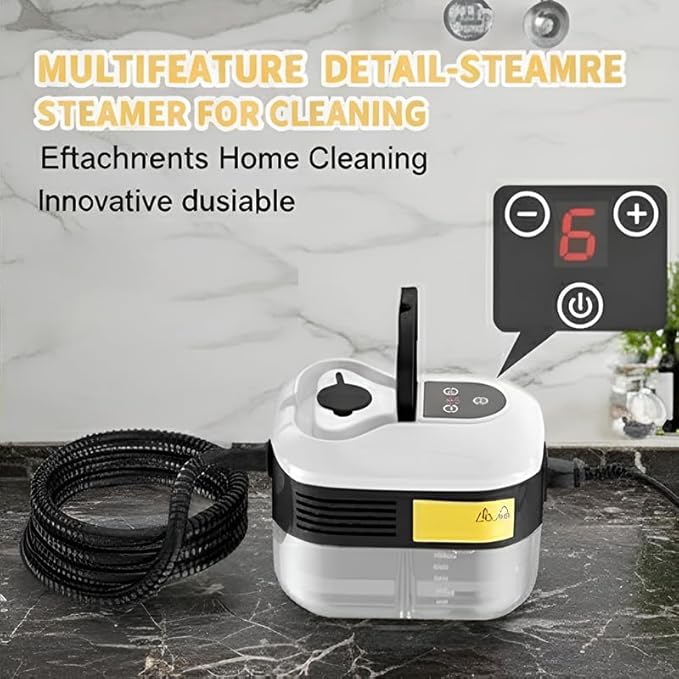 Handheld Steam Cleaner – Cordless Fast 10‑Second Heat Up 6 Adjustable Steam Levels Multi-Surface Cleaning for Kitchen Bathroom Floors Windows Upholstery &amp Car Interior (White)