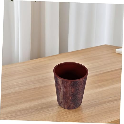ABOOFAN Wood Grain Wastebasket Vintage Style Sturdy Plastic Multipurpose for Kitchen Office Bedroom