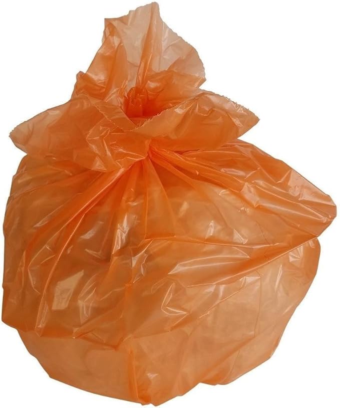 PlasticMill Heavy Duty Trash Bags - Orange Garbage Bags - Plastic Trash Bags - Tall Trash Bags Trash Can Liners - 33-Gallon Large Kitchen Trash Bags 1.2 Mil 33x39 (100-Count)