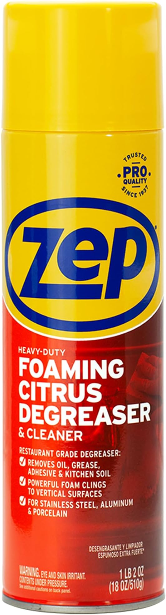 Zep Heavy-Duty Foaming Citrus Degreaser &amp Cleaner - 18 oz. (Case of 6) - ZUHFD186 - Pro-Trusted Citrus Formula Cuts Through Grease &amp Grime with Ease