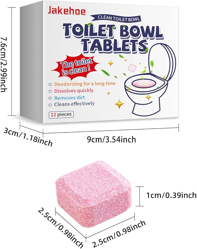Toilet Bowl Cleaning Tablets 12 Pieces Quick Dissolving Long-Lasting Deodorizer (1)