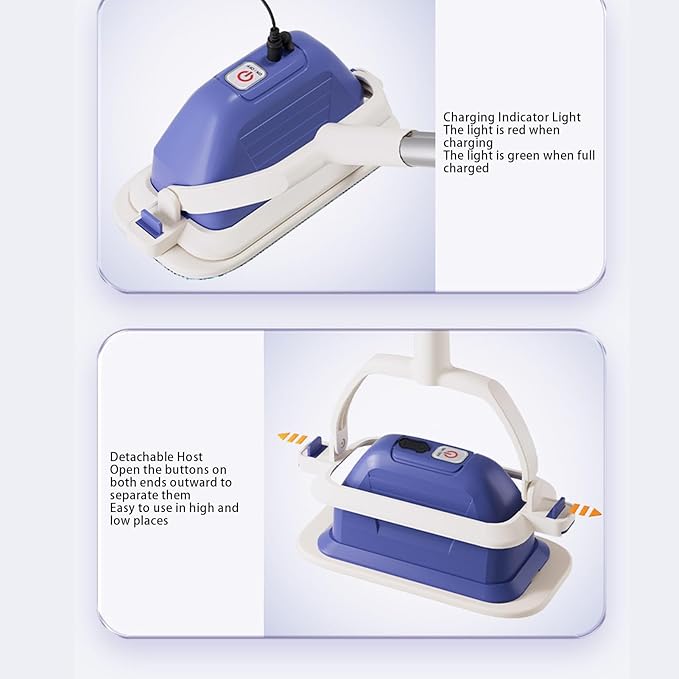 Hyuduo Electric Window Cleaner Wiper Scrubber with 11500 RPM Motor Telescopic Pole &amp Removable Head for Glass Tile Marble Car Wall