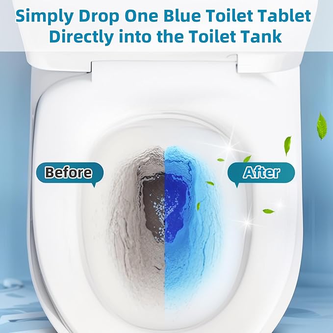 G · PEH Automatic Toilet Bowl Cleaners Tablets Long Lasting Toilet Bowl Cleaners Tablets Blue Toilet Tank Cleaner Tablets for Freshening &amp Cleaning for Bathroom 60 Pack