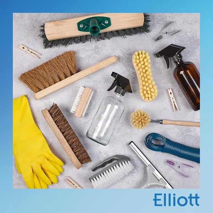 Elliott Wood Effect Scrubbing Brush Strong and Durable Scrub Brush with Easy Grip Handle and Synthetic Fibres Perfect for Indoor and Outdoor Cleaning on Hard and Soft Surfaces