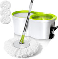 Spin Mop Bucket SystemMasthome 360°Spin Mop and Bucket with Wringer SetEasyWring Microfiber Mop with 3 Mop PadsSpinning Floor Cleaning System for Floor Cleaning - Home &amp Office Suitable